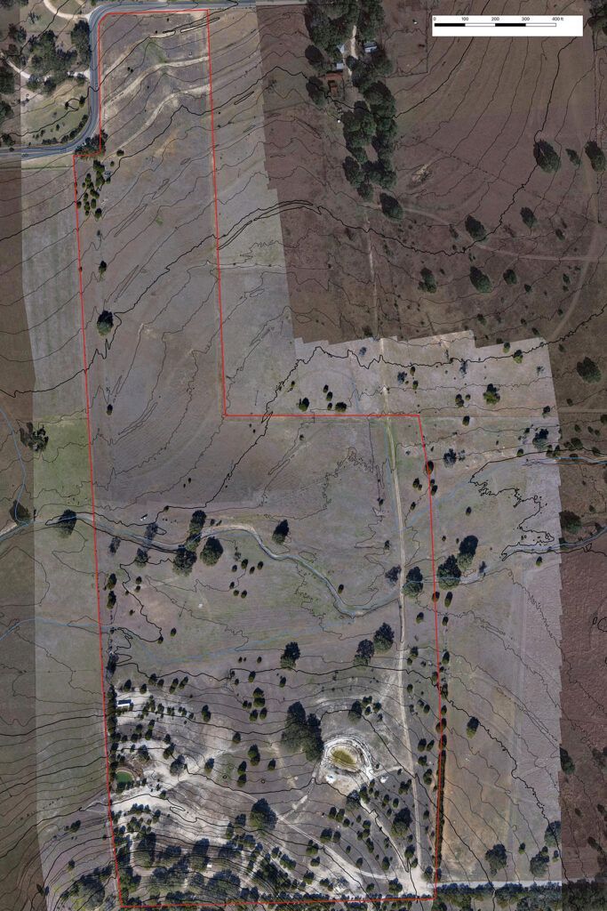 Aerial map view of the 53 acre Elder Hill Road tract